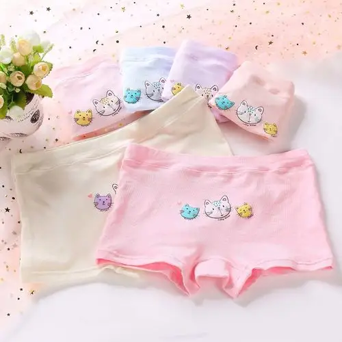 六条装莫代尔棉儿童内裤女孩小中大宝宝平角四角短裤衩不夹屁屁