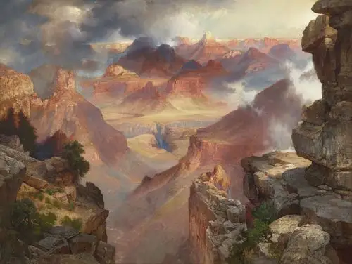 grand canyon of arizona at sunset)》,thmos moran,1909年,画布油画