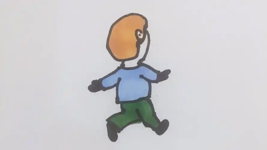 人物背影简笔画画一个小男孩背书包简笔画