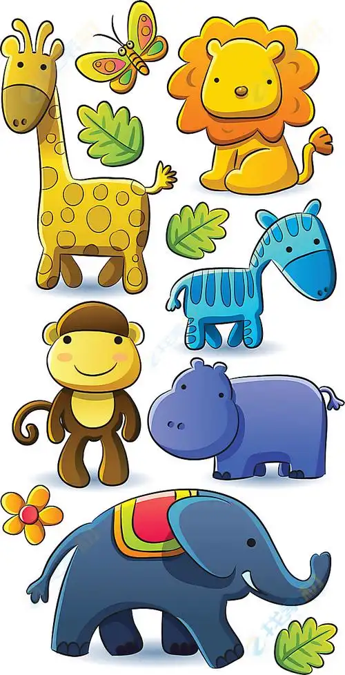 可爱卡通小动物矢量素材下载