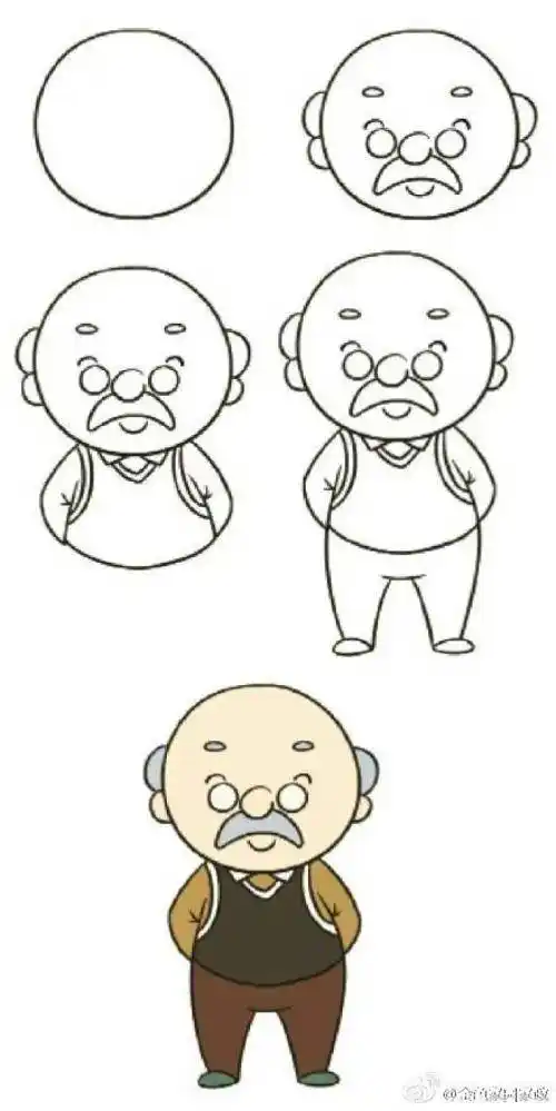 老爷爷简笔画 老爷爷简笔画图片大全