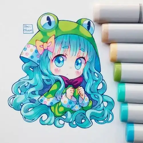 18岁小姐姐笔下q萌的二次元简笔人物,满满正能量~收藏起来画啊