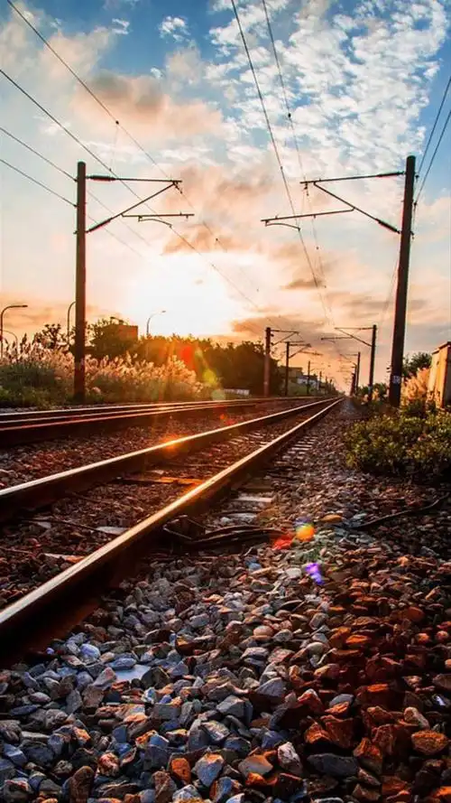 唯美铁路风景,高清图片,手机锁屏桌面-壁纸族
