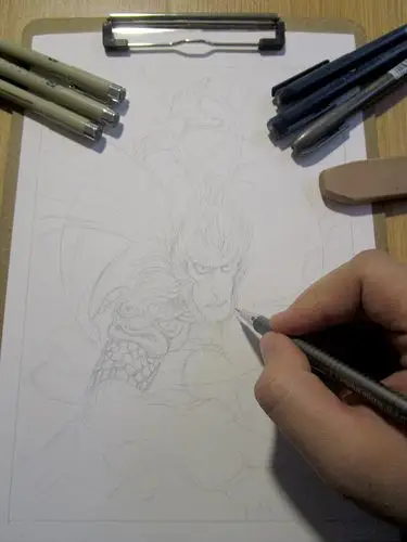 大圣归来手绘封面过程详解