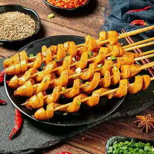 厂家现货批发匠军红油面筋串烧烤素食夜宵大排档美食食材速冻食品