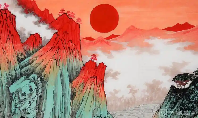 lot28薛亮旭日高升尺寸约为6868cm纸本镜心