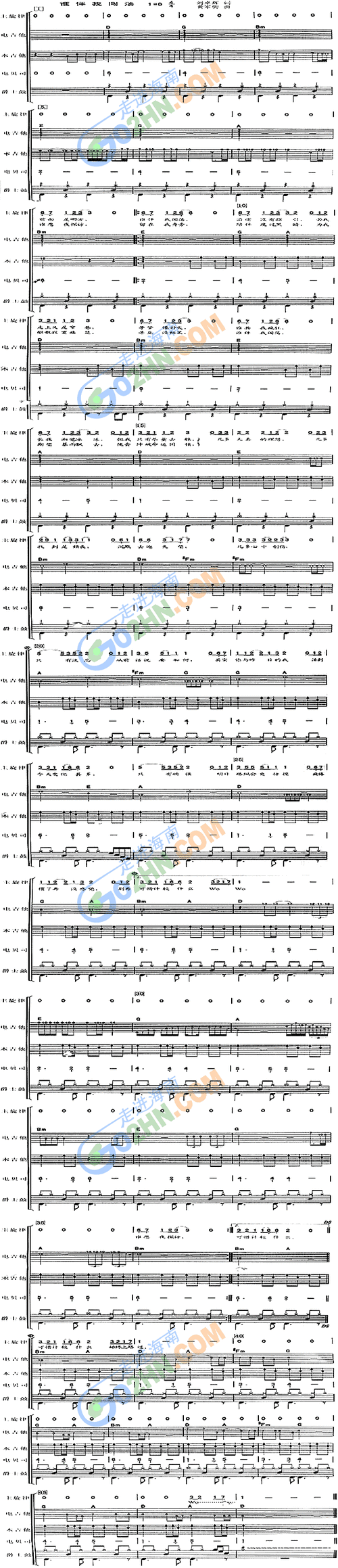 谁伴我闯荡(吉他谱)1