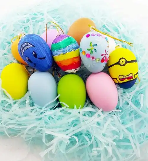 复活节彩蛋diy 儿童diy手绘彩蛋模型 幼儿园美劳材料仿真鸡蛋壳
