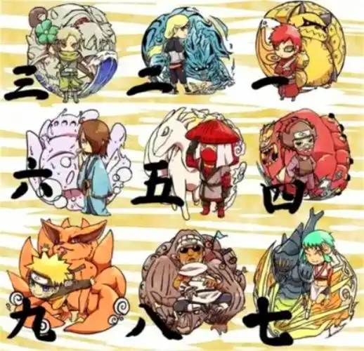 火影忍者中q萌画风的九大尾兽:守鹤蠢萌,矶抚憨萌,四尾丑萌,都很适合