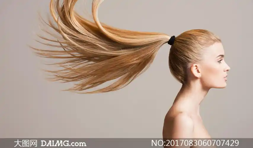 飘逸效果马尾秀发美女摄影高清图片