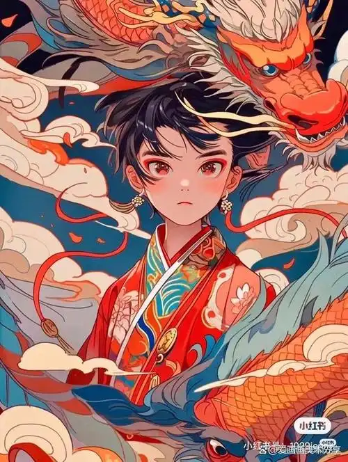 你可以创作出一幅富有中国传统风情且具有现代动漫美感的人物画