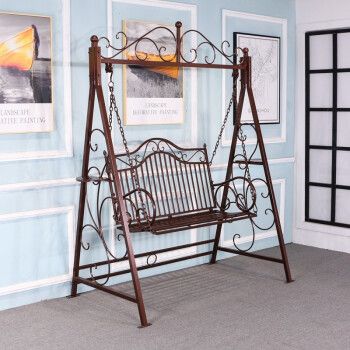格普瑞户外秋千铁艺阳台摇篮椅吊椅家用双人室外摇摇椅室内庭院荡秋千