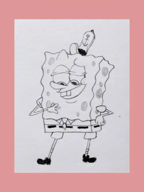 简笔画海绵宝宝内有过程