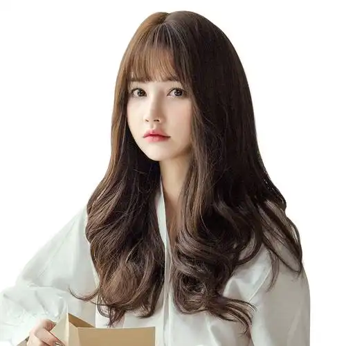 假发女中长发长卷发网红圆脸发型浪卷套气质洛滑自然刘海全头套式蜂蜜