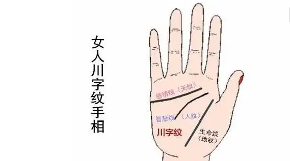 女子手相左右大川纹性格命运解析