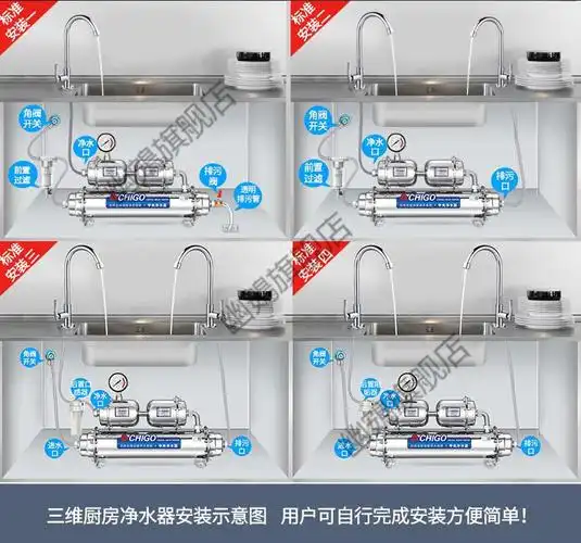 志高净水器过滤器家用直饮厨房反冲洗不锈钢水管过滤器大流量三级净水