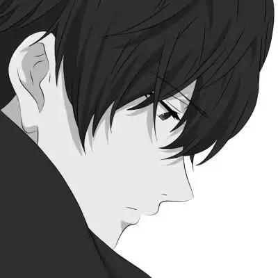 黑白动漫头像男侧脸