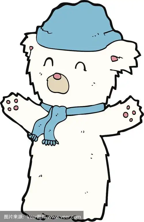 北极熊,卡通,可爱的,小熊,乱画