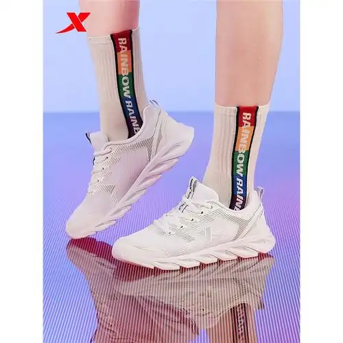 特步xtep女鞋减震跑步鞋2021夏季轻便休闲鞋网面透气运动鞋女跑鞋鞋子