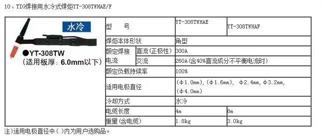 供应唐山松下氩弧焊枪yt-308tw 松下原装氩弧焊枪