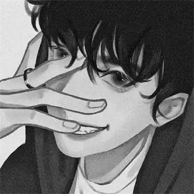 动漫男主头像黑白高清帅气图片_男生动漫头像_头像屋