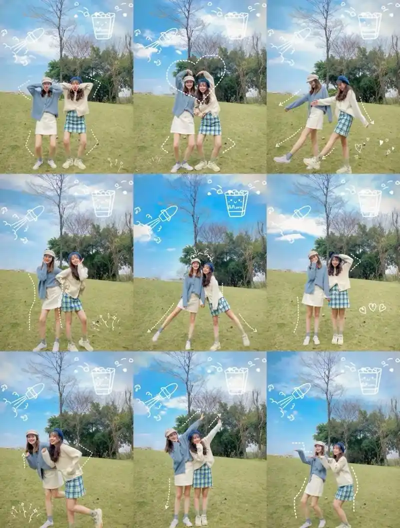 闺蜜拍照姿势大全解锁9大站姿拒绝尴