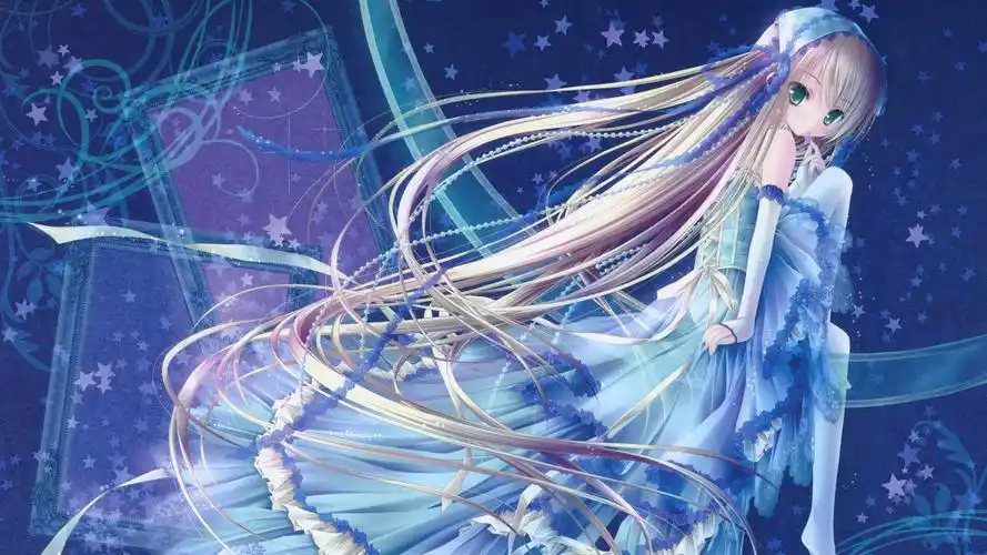 美少女 蓝色裙子 可爱 唯美 4k动漫图片,4k高清动漫图片,娟娟壁纸