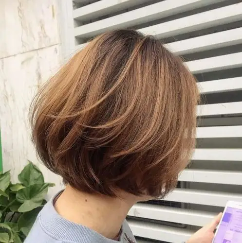 短发波波头染发颜色大全