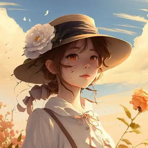 小众文艺玫瑰花少女动漫头像图片