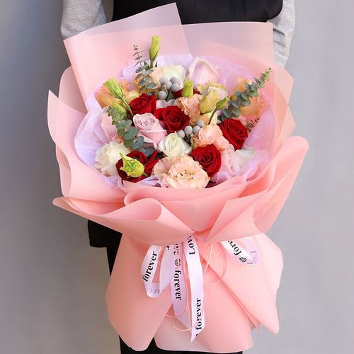 520七夕情人节韩式花束混搭玫瑰鲜花同城速递花店送花上门朋友祝