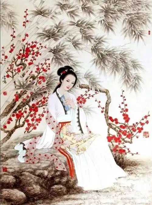 梅花山的雪看不清是雪还是梅花站在树下久久地看着冰雪中一株梅花看得