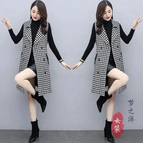 裙 女装 双排扣打底两件套连衣裙套装 千鸟格时尚 - 女装/女士精品