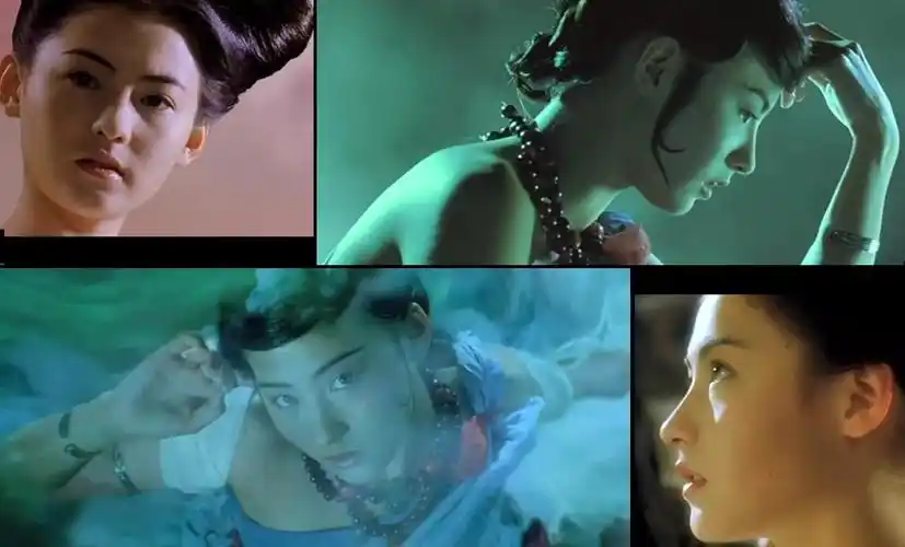徐克的武侠巨制《蜀山传》中,一向以冰清玉洁形象示人的张柏芝,一人分