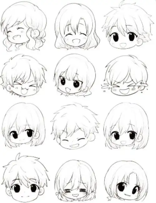 原画技巧讲解课堂:q版人物不同脸型的画法!