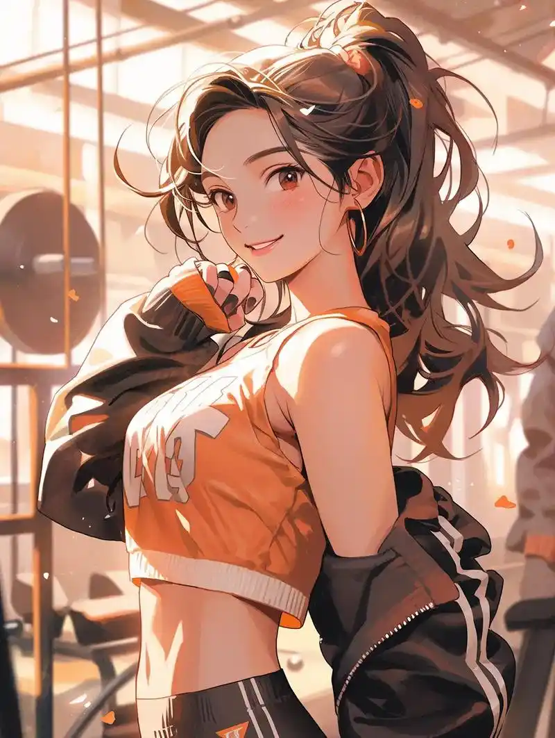 治愈风手绘健身女孩头像|绝美阳光可爱.