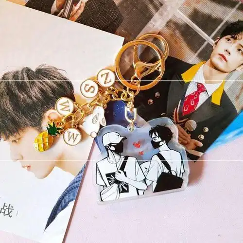 战山为王zsww字母钥匙扣挂件肖战王一博钥匙链挂件背包挂饰百香果