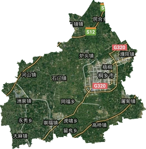 桐乡市高清卫星地图