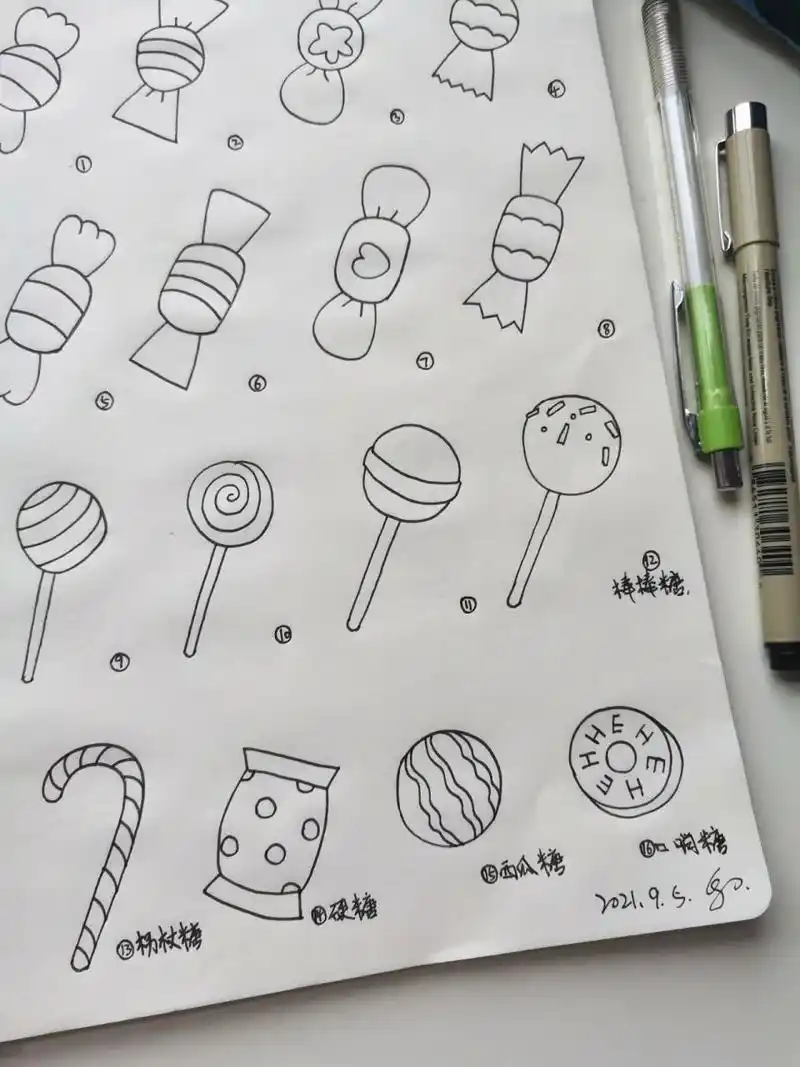 16种糖果简笔画画法-原创3 还记得小时候最喜欢吃糖了,我最喜欢的是