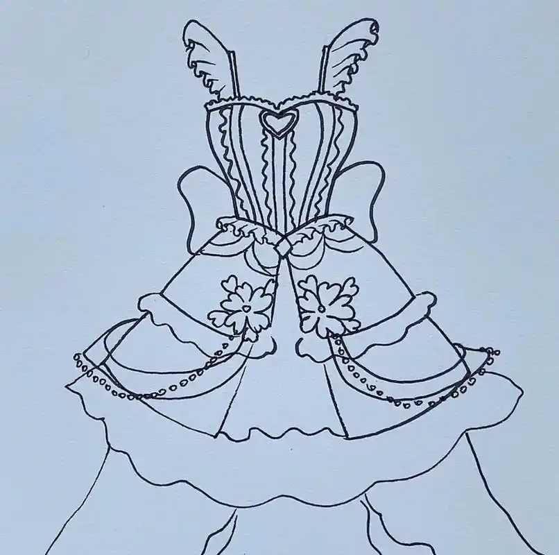 画精灵梦叶罗丽王默黑化的裙子过程