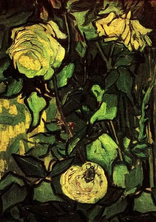 梵高玫瑰花系列油画作品欣赏