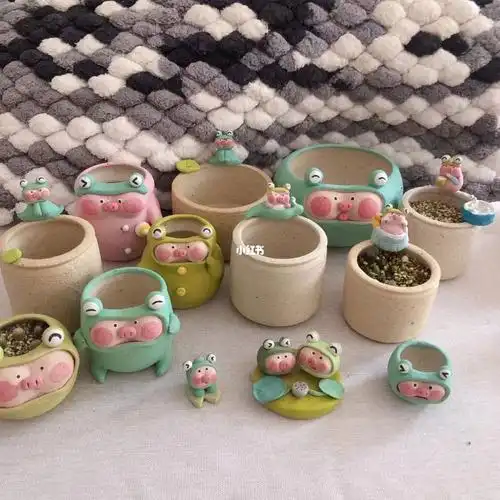 青蛙家族手工陶泥