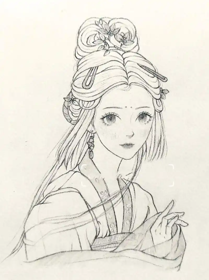古风人物线稿教程~含步骤图~	"画的是,这个姐姐汉服造型每次都有惊艳