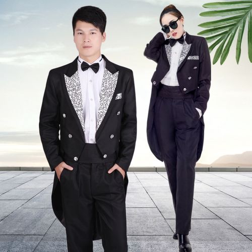 魔术师舞台演出乐队指挥燕尾服新款2020西服套装