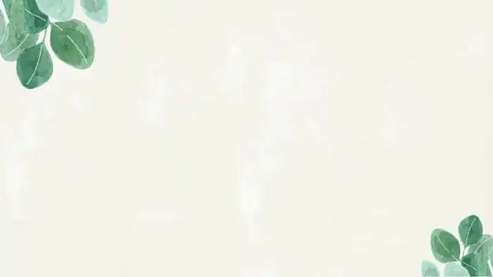 4张绿色水彩叶子ppt背景图片