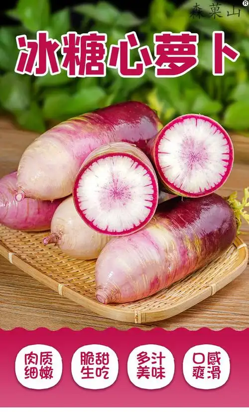 甜脆型冰淇淋水果萝卜新鲜冰糖心萝卜冰激凌心里美潍坊生吃萝卜3斤