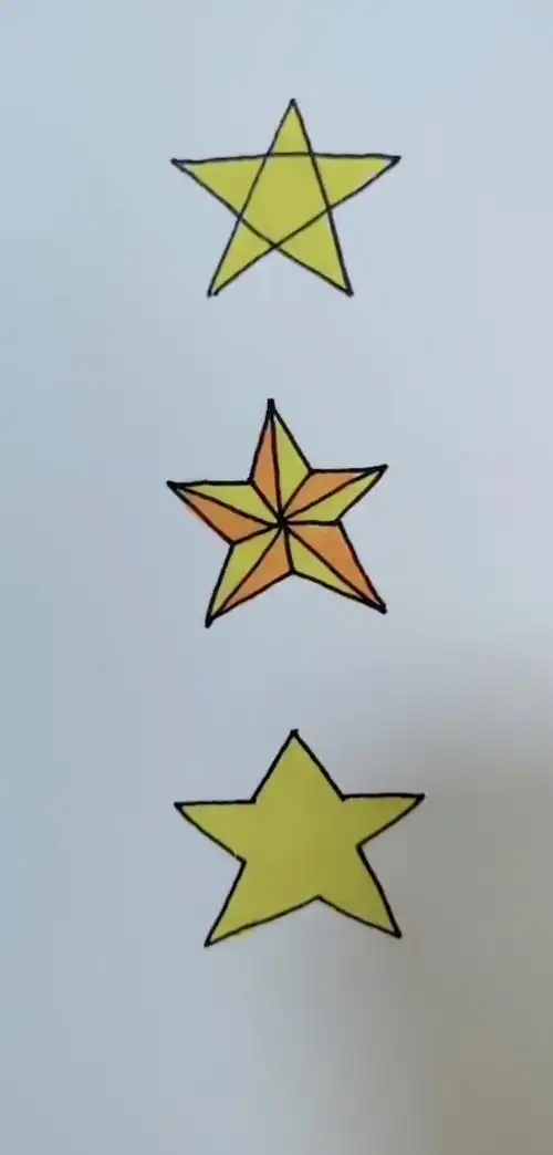 简笔画#五角星的三种画法,祝福祖国像星星一样闪亮