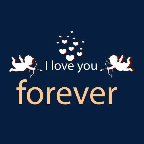 爱你永远唯美英文字体素材