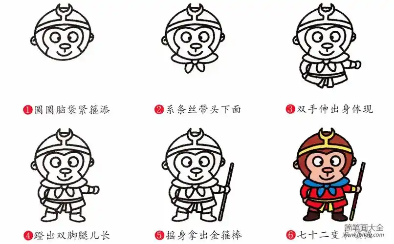 孙悟空简笔画画法