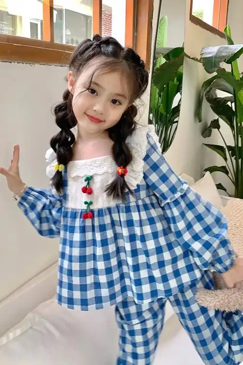 【优质仿棉】儿童睡衣春秋长袖女孩甜美可爱洋气中大童秋衣秋裤套装