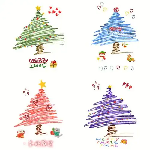 分享手绘圣诞树简单易学